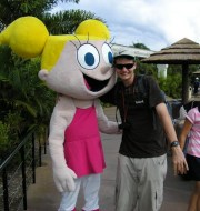 Me hugging the blonde powder-puff girl - at least, I hope it was a girl.