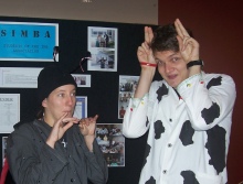 Rehan and I make arses of ourselves to promote SIMBA and the IMB. This photo was from AGES ago actually, but hey; it LOOKS christmasy right?  :)