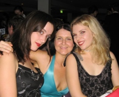 At the medicine ball - Debbie (in baby blue) and two of her "PBL" friends who introduced themselves as a couple and, although they were joking, I went the ENTIRE night thinking they were lesbians! ....  What a let down !   :-)