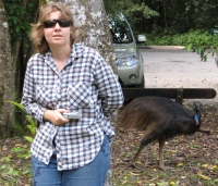 Jenny keeping a watchful eye for any cassowaries