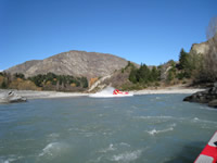 A jet boat in the middle of a 360