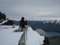 Anita at the top of The Remarkables